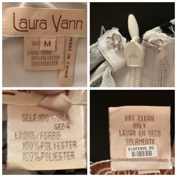 Laura Vann white with black flowers halter A-line dress. - Picture 16 of 16